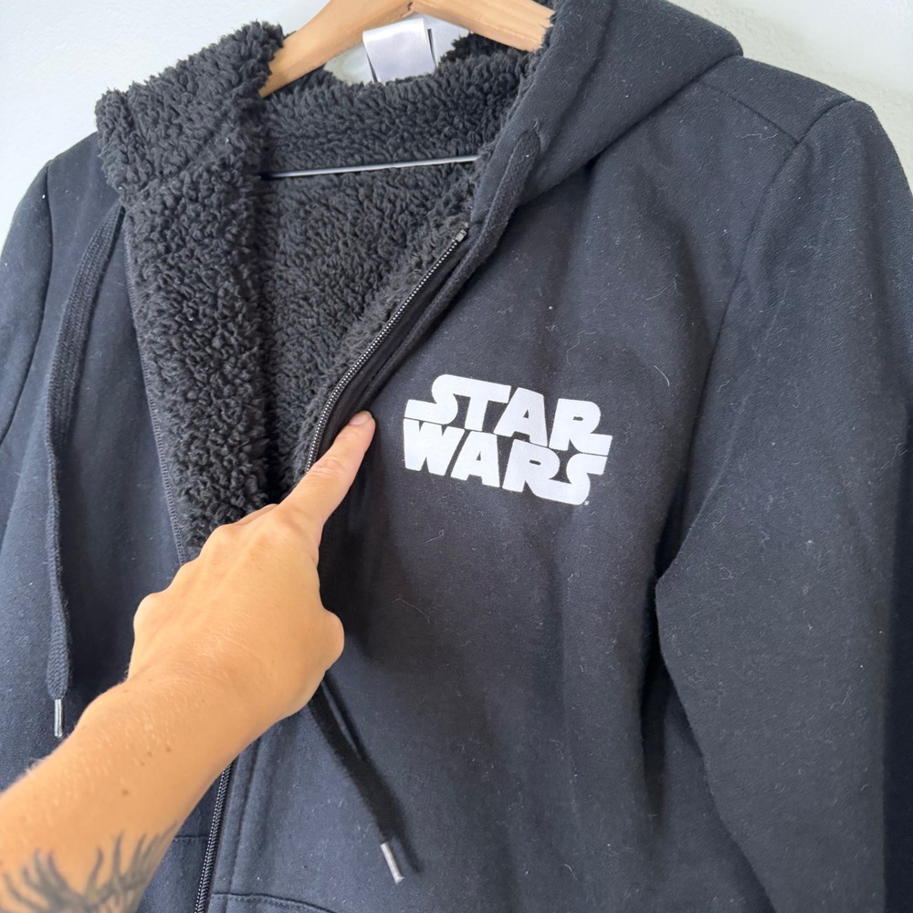 Star Wars - Pop Art Graphic Sherpa Lined Hoodie Original Trilogy Characters - Picture 5 of 8